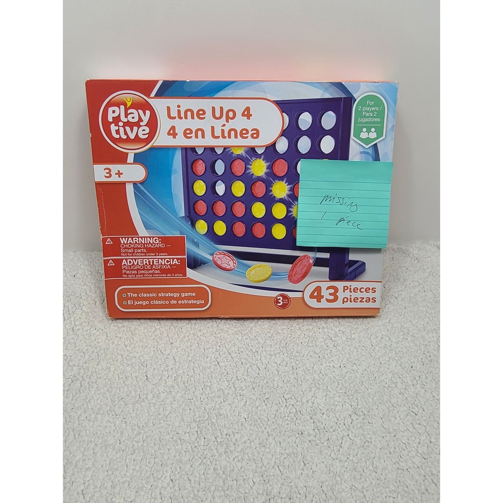 Playtive Line Up 4 Classic Strategy Board Game Red Yellow Chips 387467-2101